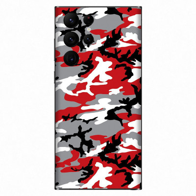 Orgic India Samsung S22 Ultra Mobile Skin(Camo Red)