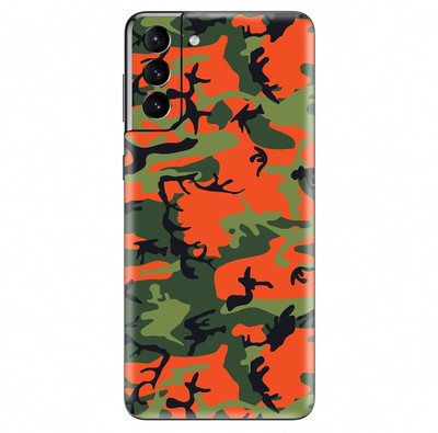 Orgic India Samsung S21 Fe Mobile Skin(Camo Green & RED)