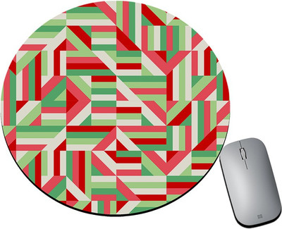 BLISSart Mousepad For Laptops Computer Gaming Mouse Pad HD Printed-White Green Non Slip Base Mousepad(Round (8 Inches))