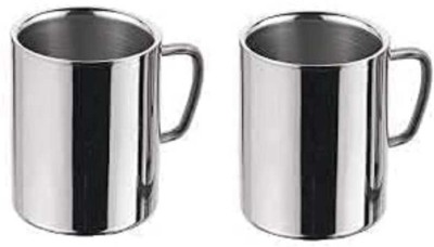 Vikas Metal coffee mug Stainless Steel Coffee Mug(300 ml, Pack of 2)