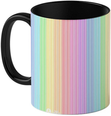 Tee Mafia Abstract Line Inside Black Ceramic Coffee Ceramic Coffee Mug(330 ml)