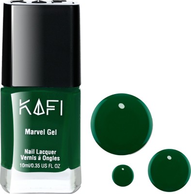 KAFI Gel Effect Nail Polish- Long lasting, Non Toxic, High Shine, Vegan, 10-Free Formula, SalonPro-(Bottle Green / Forest Green) A Wondrous Magic