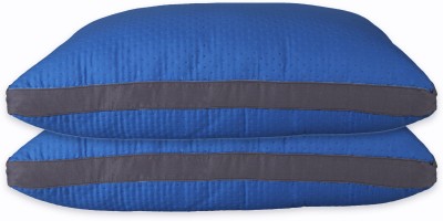 AYKA AYKA2_PACK2_GUSSETPILLOWS Polyester Fibre Abstract, Geometric Sleeping Pillow Pack of 2(Blue, Grey)