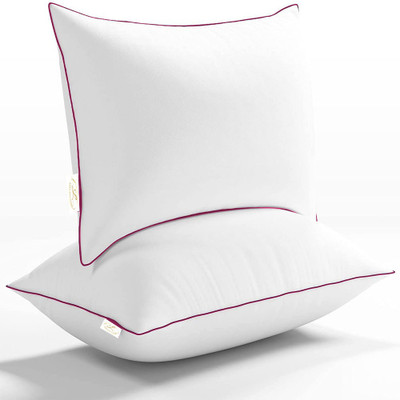 Linenovation Microfibre Solid Sleeping Pillow Pack of 2(Hot Pink)