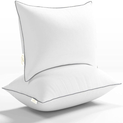 Linenovation Microfibre Solid Sleeping Pillow Pack of 2(Grey)