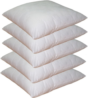 JDX Polyester Fibre Solid Cushion Pack of 5(White)