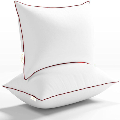 Linenovation Microfibre Solid Sleeping Pillow Pack of 2(Maroon)
