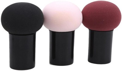 Elecsera Mushroom Head Blender Soft Powder Puff With Storage Case For Makeup Pack of 3