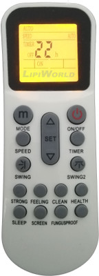 LipiWorld 125 AC Remote Control with Display Light Backlight Compatible for  Lloyd AC Remote Controller(Grey/White)