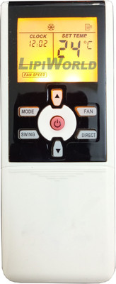 LipiWorld 55 AC Remote Control with Display Light Backlight Compatible for  VOLTAS AC Remote Controller(White/Grey)