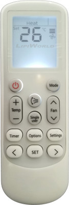 LipiWorld 144 AC Remote Control with Display Light Backlight Compatible for  Samsung AC Remote Controller(Grey/White)