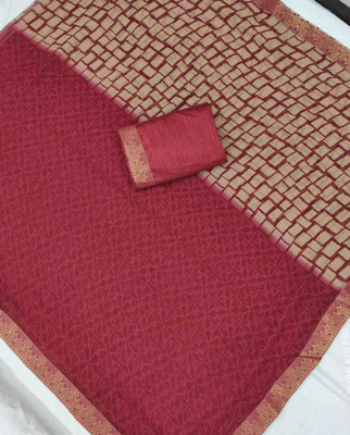 RUKHA FAB Printed Daily Wear Georgette, Chiffon Saree(Maroon)