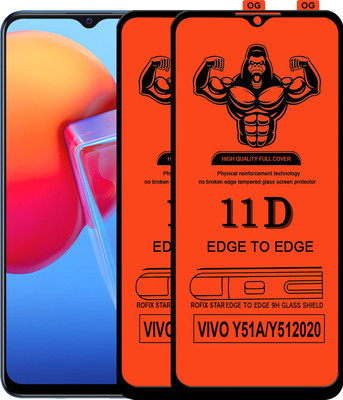 Laxdom Edge To Edge Tempered Glass for VIVO Y51 2020(Pack of 2)