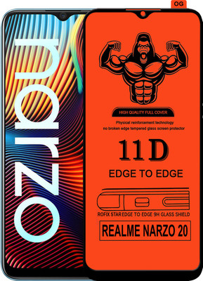 Laxdom Edge To Edge Tempered Glass for REALME NARZO 20(Pack of 1)