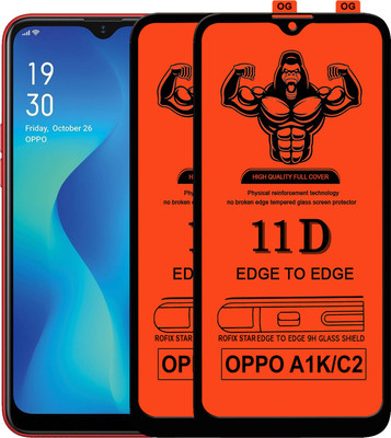 HQ Protection Edge To Edge Tempered Glass for REALME C2(Pack of 2)