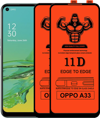 Laxdom Edge To Edge Tempered Glass for OPPO A33(Pack of 2)