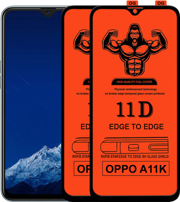 Laxdom Edge To Edge Tempered Glass for OPPO A11K(Pack of 2)