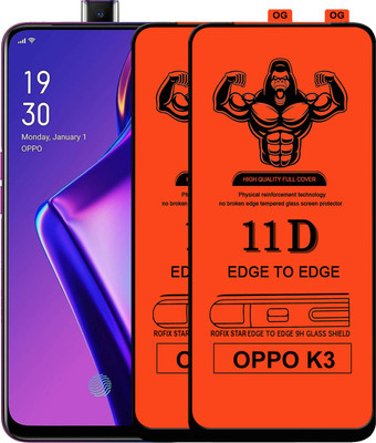 HQ Protection Edge To Edge Tempered Glass for OPPO K3(Pack of 2)
