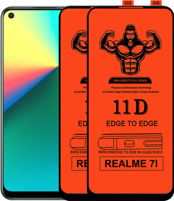Laxdom Edge To Edge Tempered Glass for REALME 7I(Pack of 2)