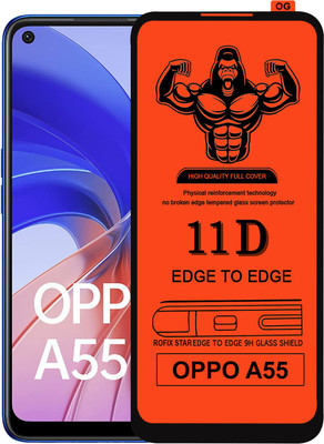 Laxdom Edge To Edge Tempered Glass for OPPO A55(Pack of 1)