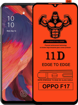 Laxdom Edge To Edge Tempered Glass for OPPO F17(Pack of 1)