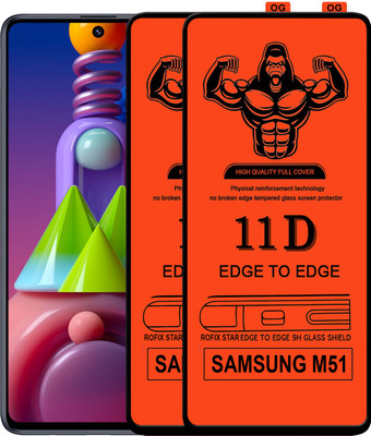 Laxdom Edge To Edge Tempered Glass for SAMSUNG GALAXY M51(Pack of 2)