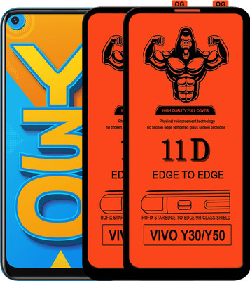 Laxdom Edge To Edge Tempered Glass for VIVO Y30(Pack of 2)