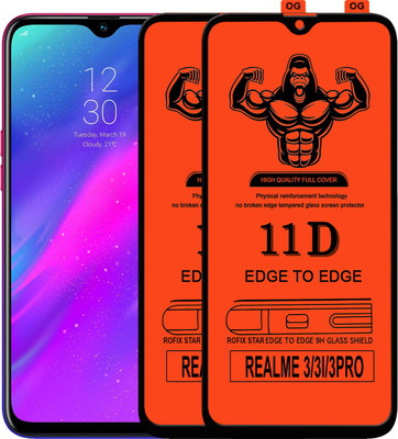 HQ Protection Edge To Edge Tempered Glass for Realme 3(Pack of 2)