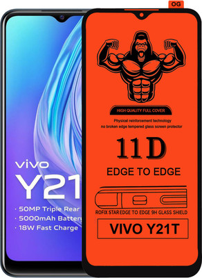 Laxdom Edge To Edge Tempered Glass for VIVO Y21T(Pack of 1)