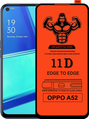 HQ Protection Edge To Edge Tempered Glass for OPPO A52(Pack of 1)
