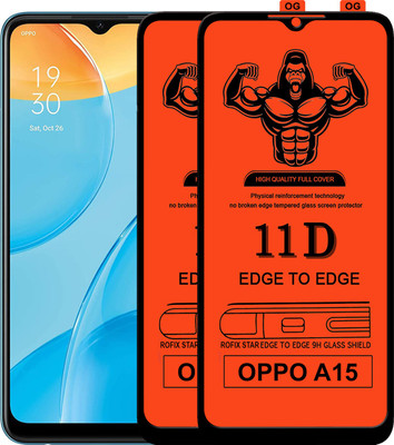 HQ Protection Edge To Edge Tempered Glass for OPPO A15(Pack of 2)
