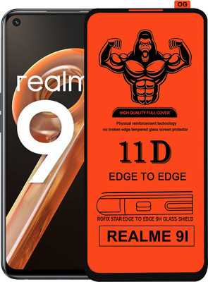 Laxdom Edge To Edge Tempered Glass for REALME 9I(Pack of 1)