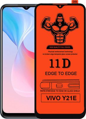 Laxdom Edge To Edge Tempered Glass for VIVO Y21E(Pack of 1)