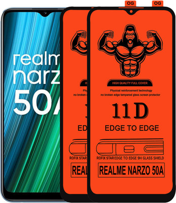 Laxdom Edge To Edge Tempered Glass for REALME NARZO 50A(Pack of 2)