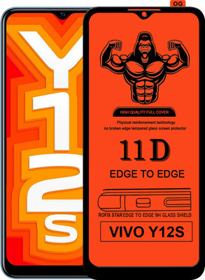 Laxdom Edge To Edge Tempered Glass for VIVO Y12S(Pack of 1)