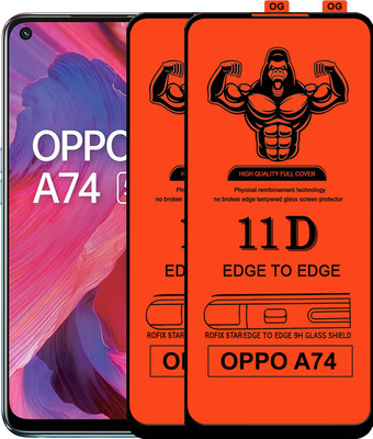 Laxdom Edge To Edge Tempered Glass for OPPO A74(Pack of 2)