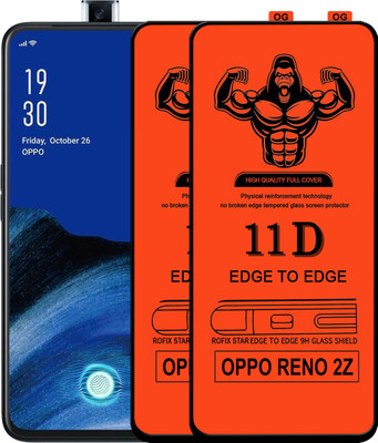 HQ Protection Edge To Edge Tempered Glass for OPPO Reno 2z(Pack of 2)