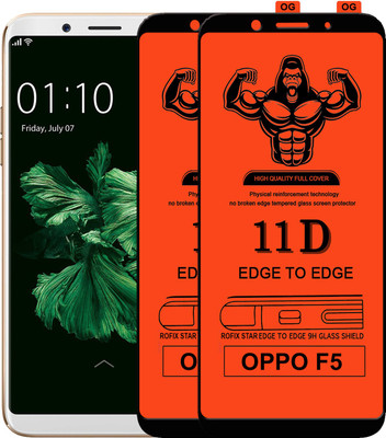 HQ Protection Edge To Edge Tempered Glass for Oppo F5(Pack of 2)