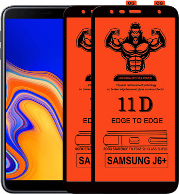 Laxdom Edge To Edge Tempered Glass for SAMSUNG GALAXY J6 PLUS(Pack of 2)