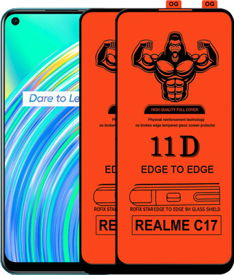 HQ Protection Edge To Edge Tempered Glass for REALME C17(Pack of 2)