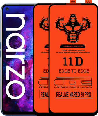 Laxdom Edge To Edge Tempered Glass for REALME NARZO 30 PRO(Pack of 2)