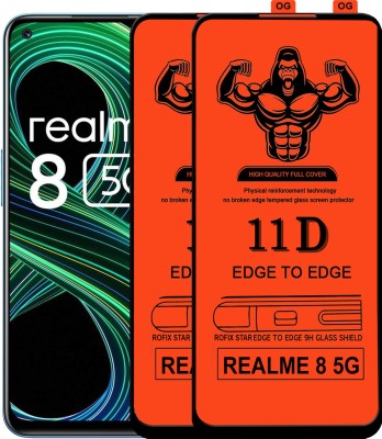 Laxdom Edge To Edge Tempered Glass for REALME 8 5G(Pack of 2)