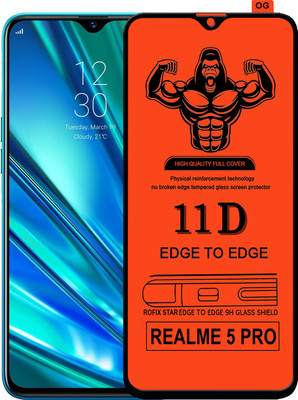 Laxdom Edge To Edge Tempered Glass for REALME 5 PRO(Pack of 1)