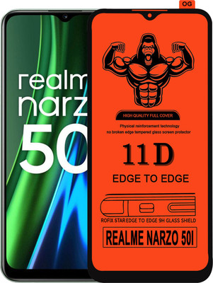Laxdom Edge To Edge Tempered Glass for REALME NARZO 50I(Pack of 1)