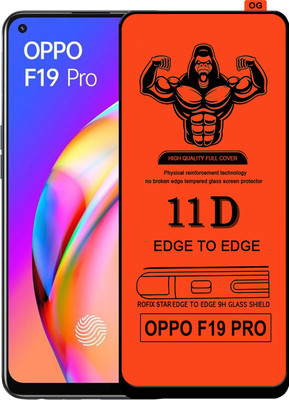 Laxdom Edge To Edge Tempered Glass for OPPO F19 PRO(Pack of 1)
