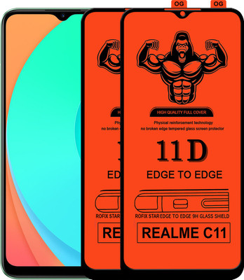 HQ Protection Edge To Edge Tempered Glass for REALME C11(Pack of 2)