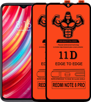 HQ Protection Edge To Edge Tempered Glass for REDMI NOTE 8 PRO(Pack of 2)
