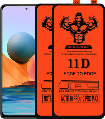 Laxdom Edge To Edge Tempered Glass for REDMI NOTE 10 PRO(Pack of 2)