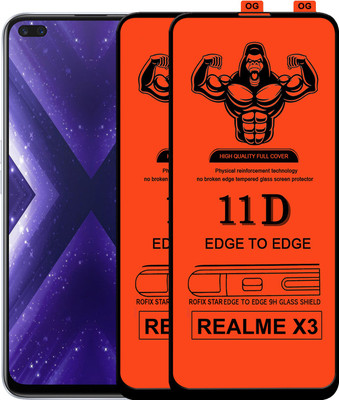 HQ Protection Edge To Edge Tempered Glass for REALME X3(Pack of 2)