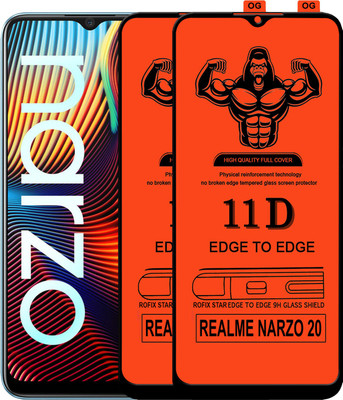 HQ Protection Edge To Edge Tempered Glass for REALME NARZO 20(Pack of 2)